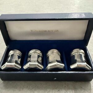 Boxed Set of 4 Worcester Pewter S & P Shakers